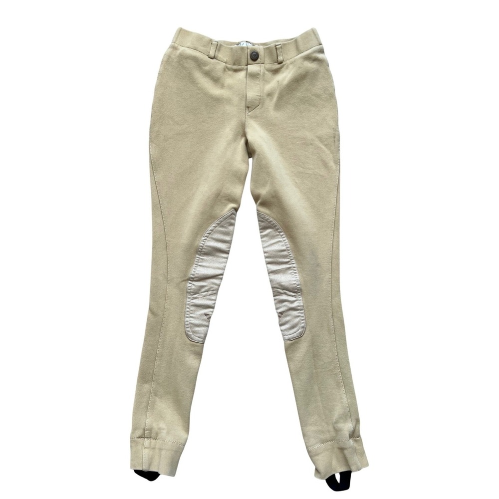 TuffRider Kids Tan Equestrian Breeches Size 14 Starter Low Rise Riding Pants